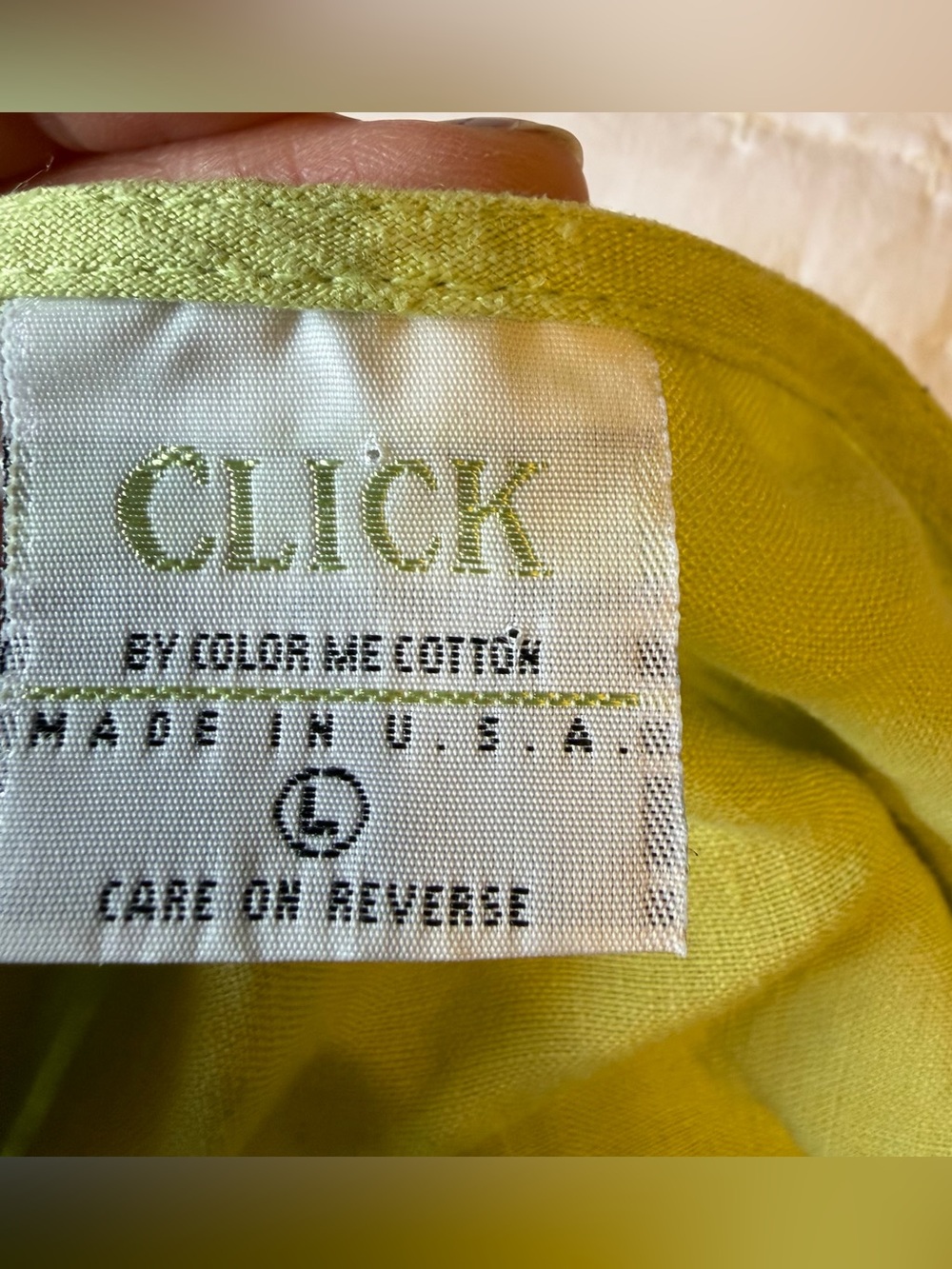 Click by Color Me Cotton Lime Green Tunic Top with Decorative Wooden Buttons - Picture 3 of 8